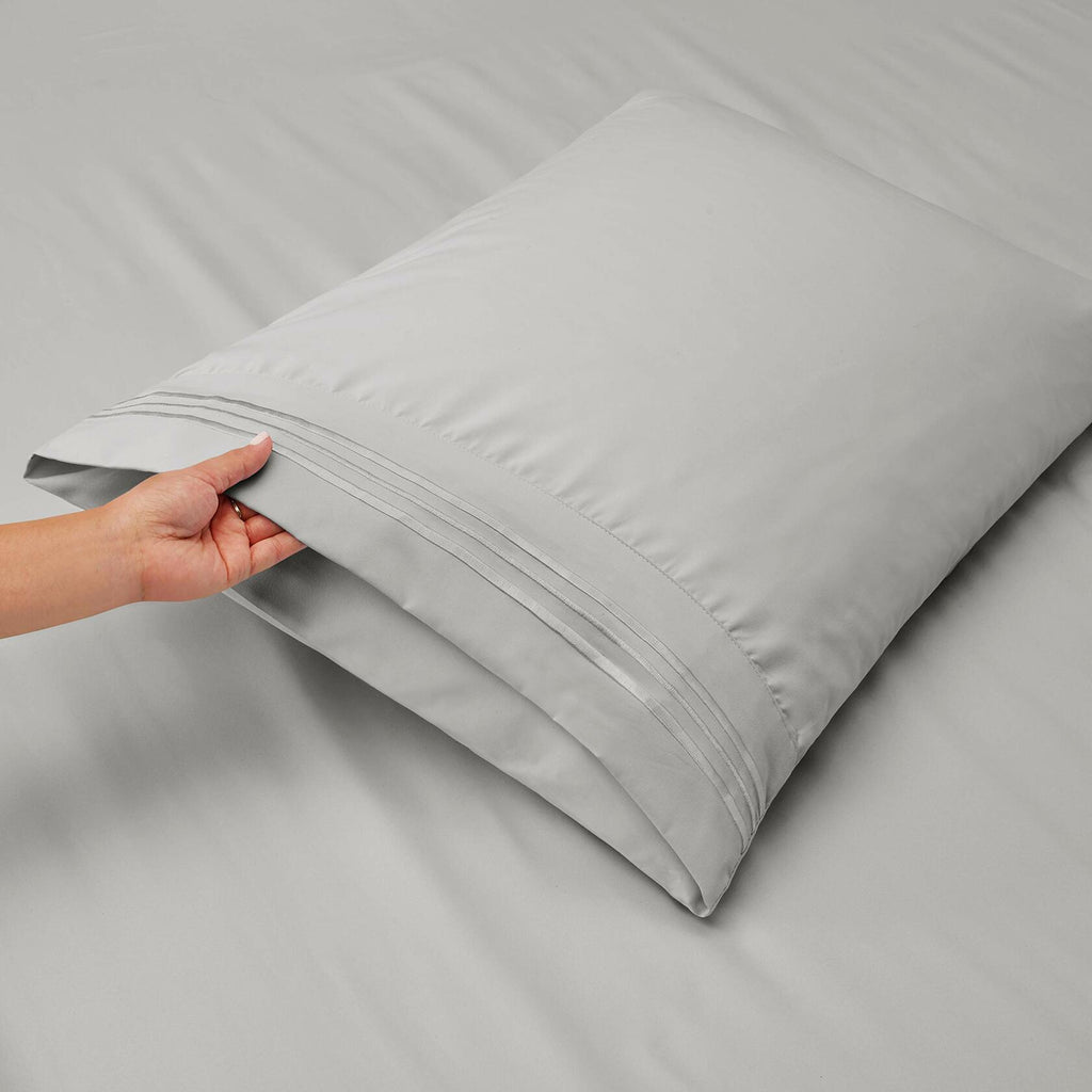 Clara Clark Premier 1800 Collection 6pc Bed Sheet Set King Silver Gray