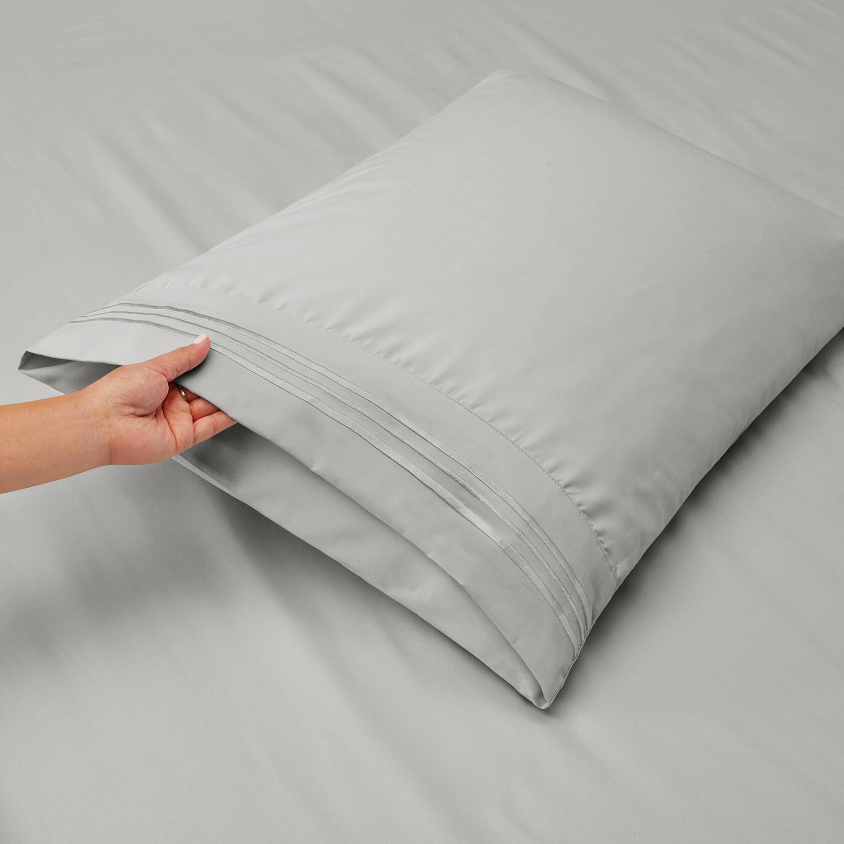 Clara Clark Premier 1800 Collection 6pc Bed Sheet Set King Silver Gray