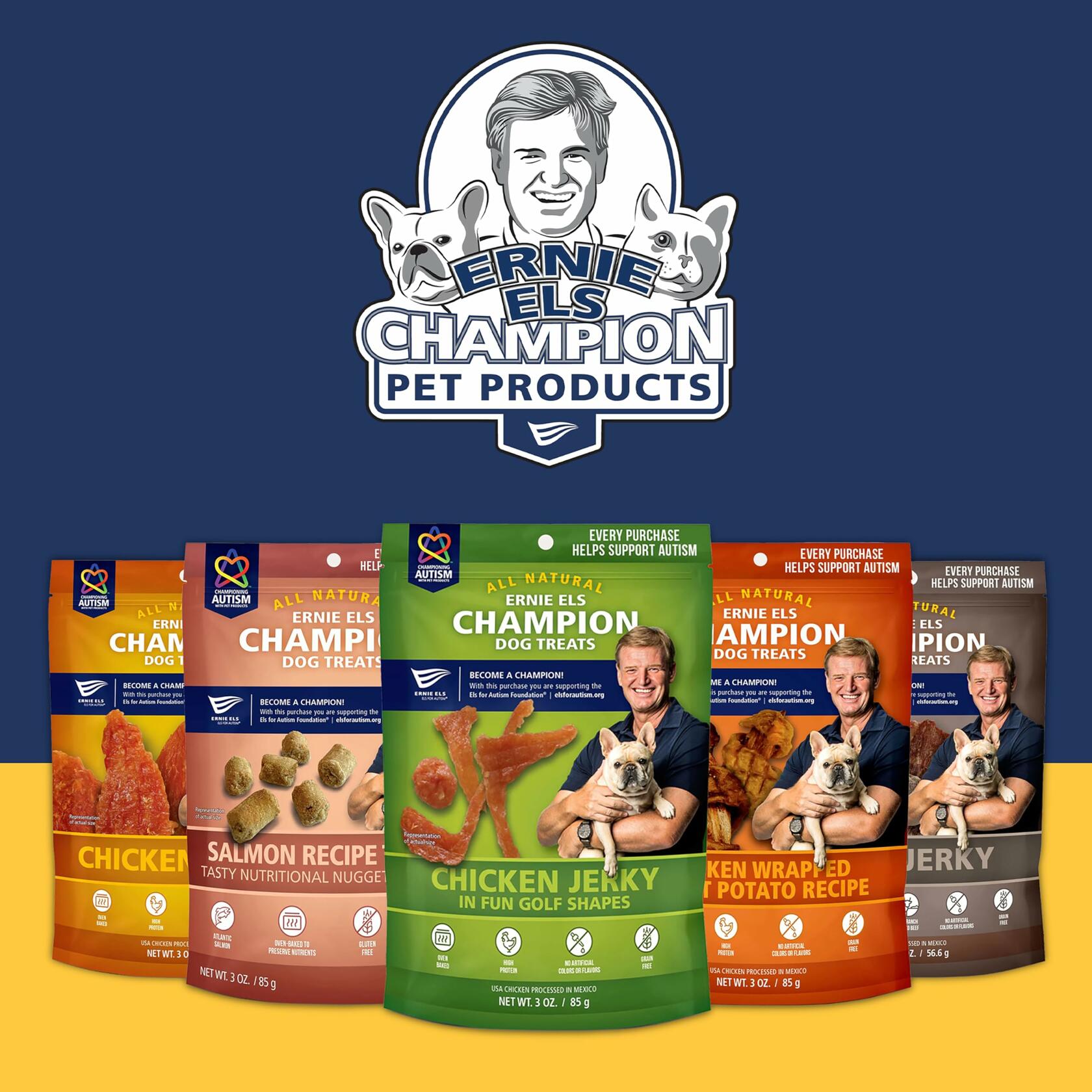 Ernie Els Chicken Jerky Dog Treats Golf Shapes 3oz Pack of 2