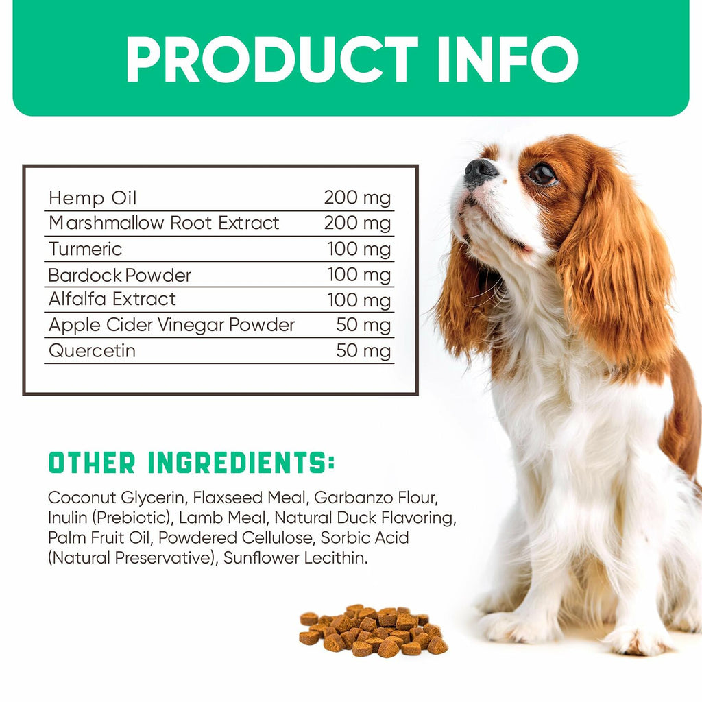 Kinpur Pet Care Natural Dog Allergy Chews 180 Treats Itch Relief