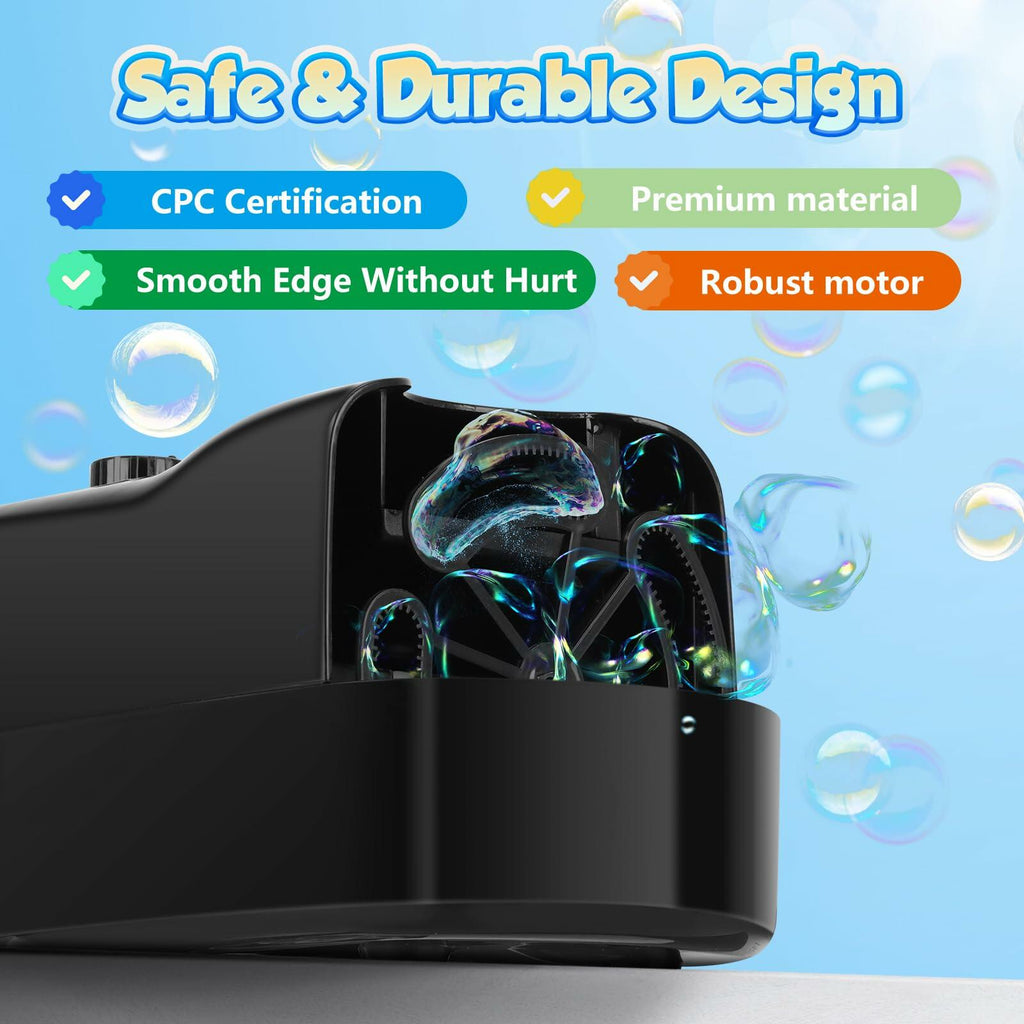 Beria Automatic Bubble Machine Kids Outdoor Toy 3 Bubble Sizes 2 Speeds