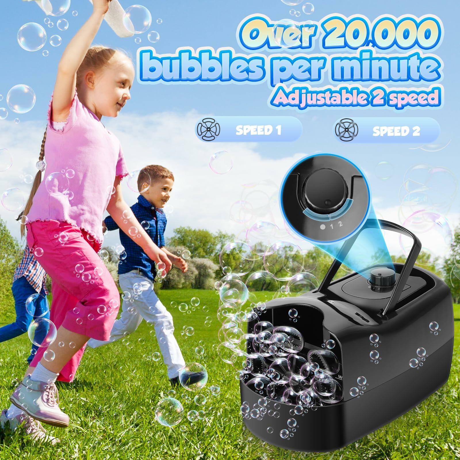 Beria Automatic Bubble Machine Kids Outdoor Toy 3 Bubble Sizes 2 Speeds