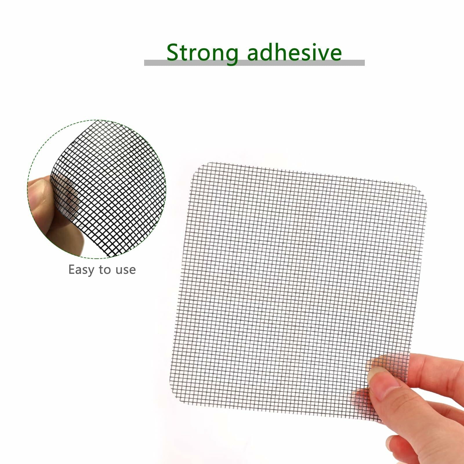 EVKILKJS 30PCS Screen Repair Kit Black Fiberglass Tape Mesh Door Patch