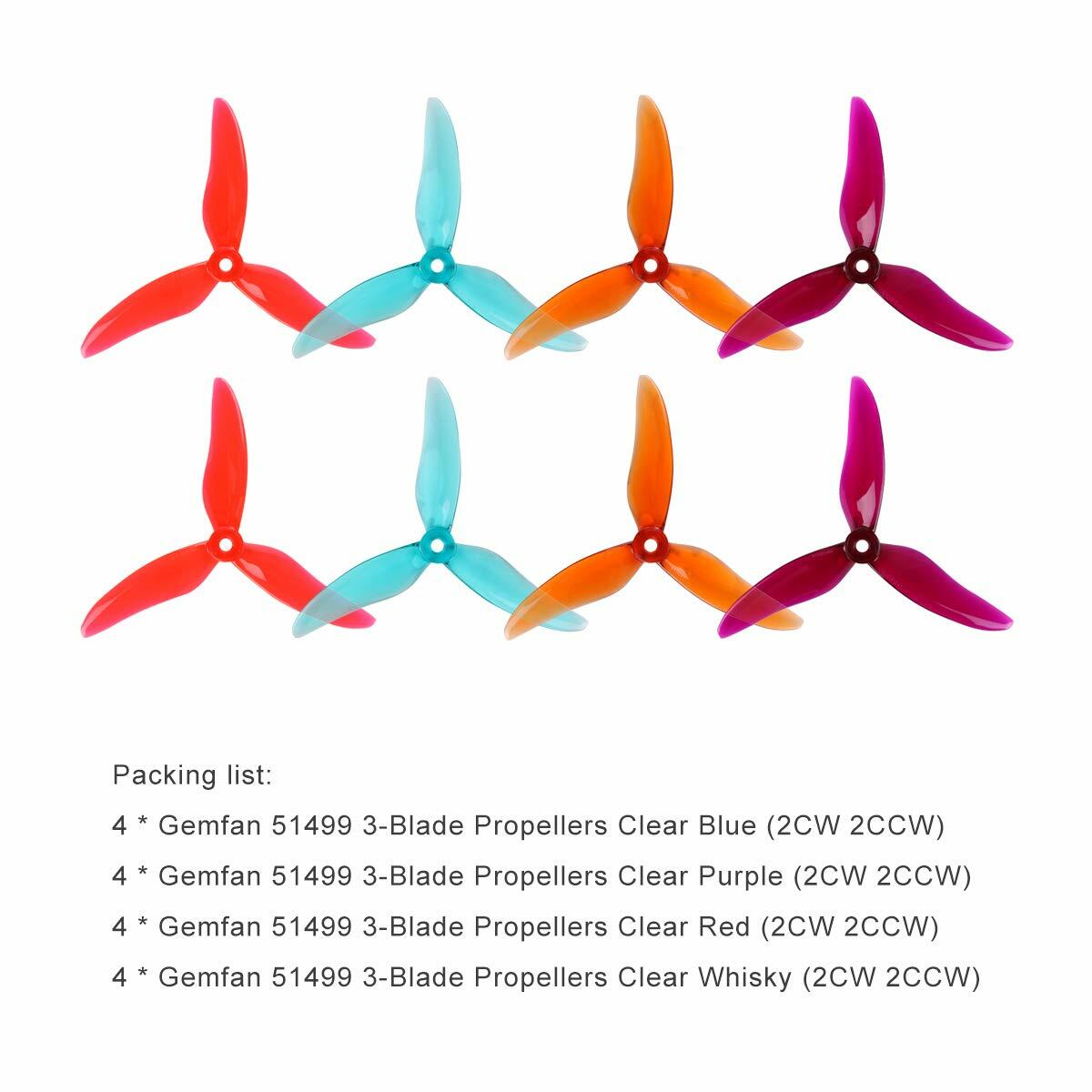 Crazepony 16pcs DALPROP T5045C 5045 5043 Tri-Blade Propellers CW CCW 5" Drone