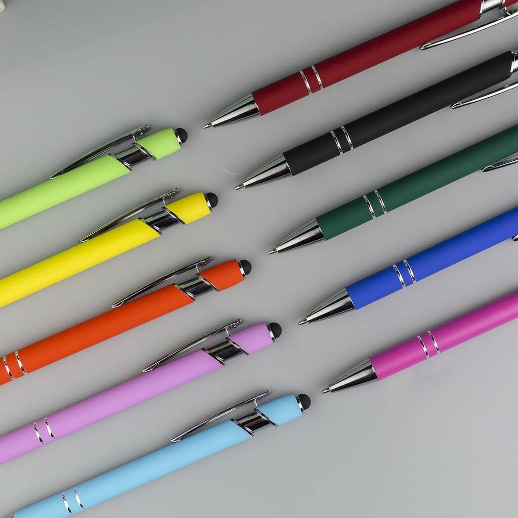Idcrea 10-Pack Pink Ballpoint Pens Black Ink 2-in-1 Stylus 1.0mm Medium Point