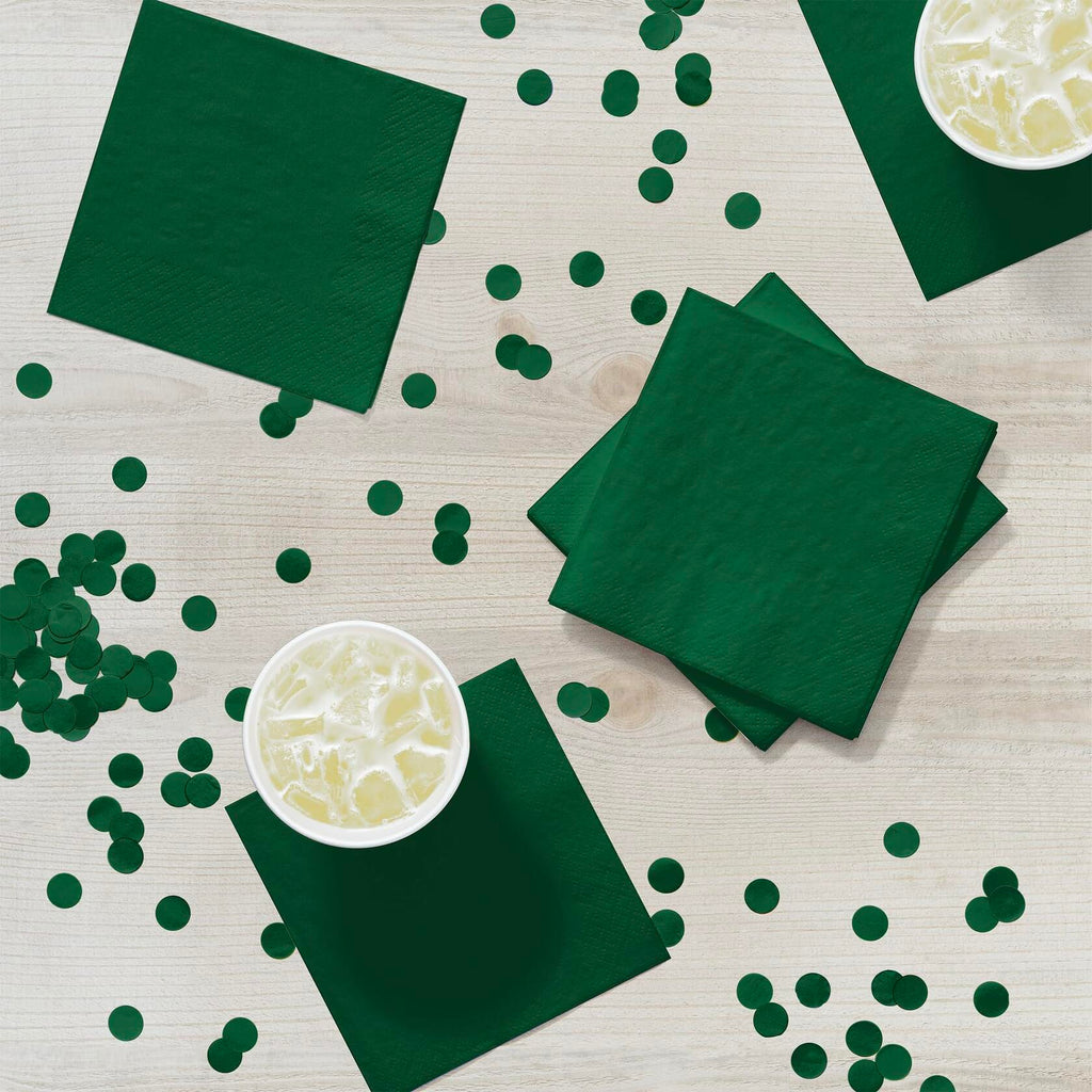 Creative Converting Touch of Color 2-Ply Paper Beverage Napkins Hunter Green 50