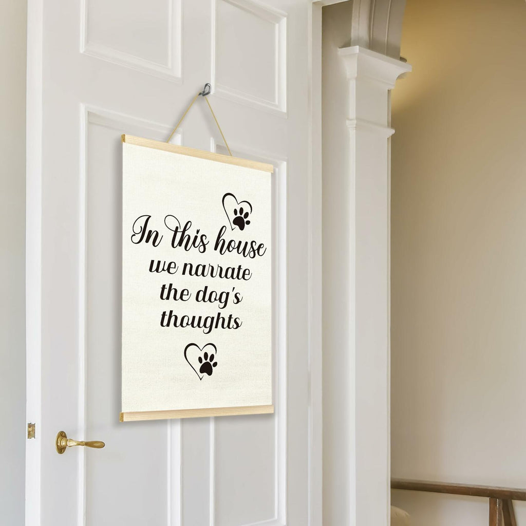 TAEDIN Dog Wall Art – “In This House We Narrate the Dog’s Thoughts” 12x16