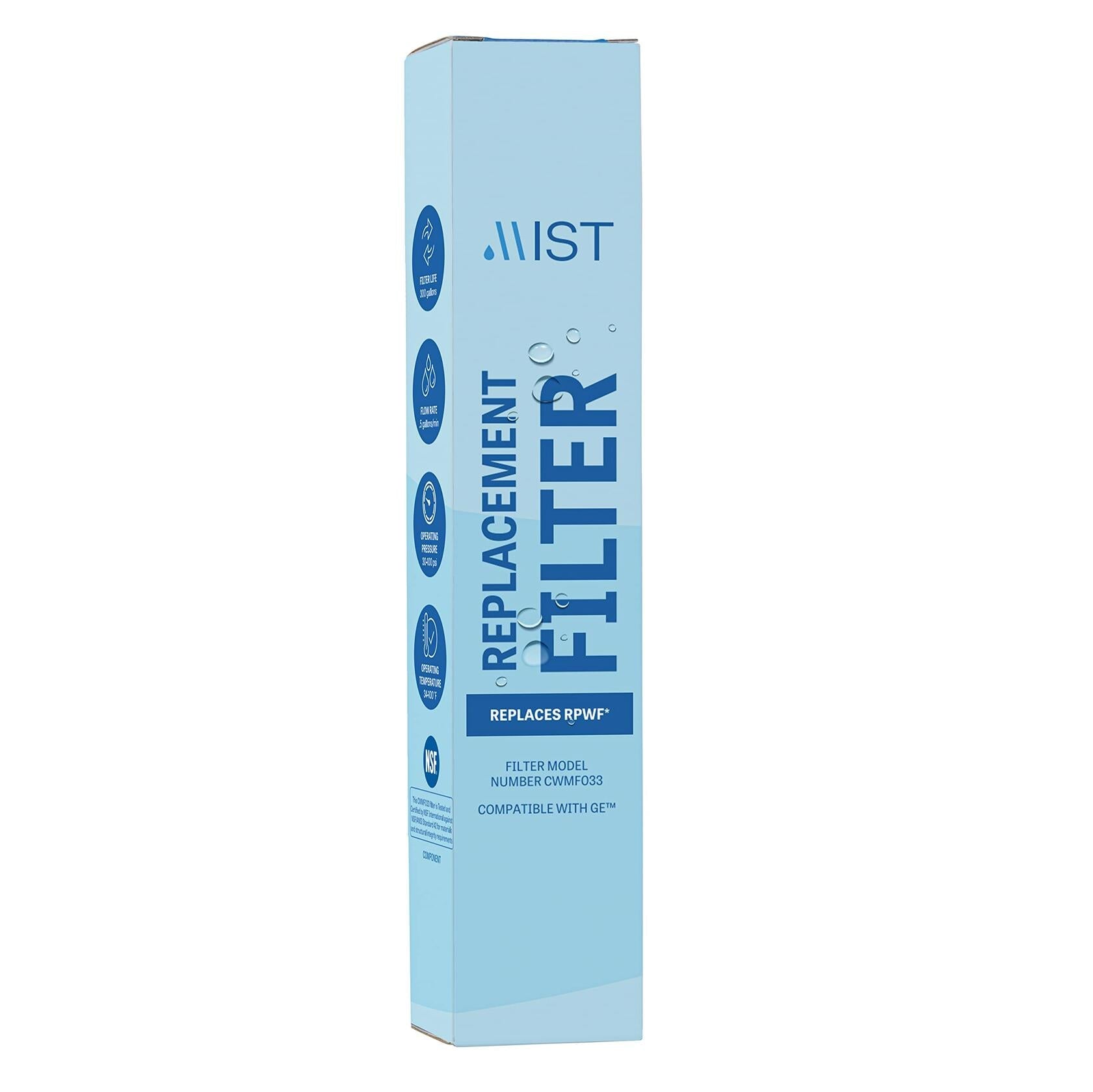 Mist RPWF 2-Pack Refrigerator Water Filter Compatible with GE RPWF RWF1063