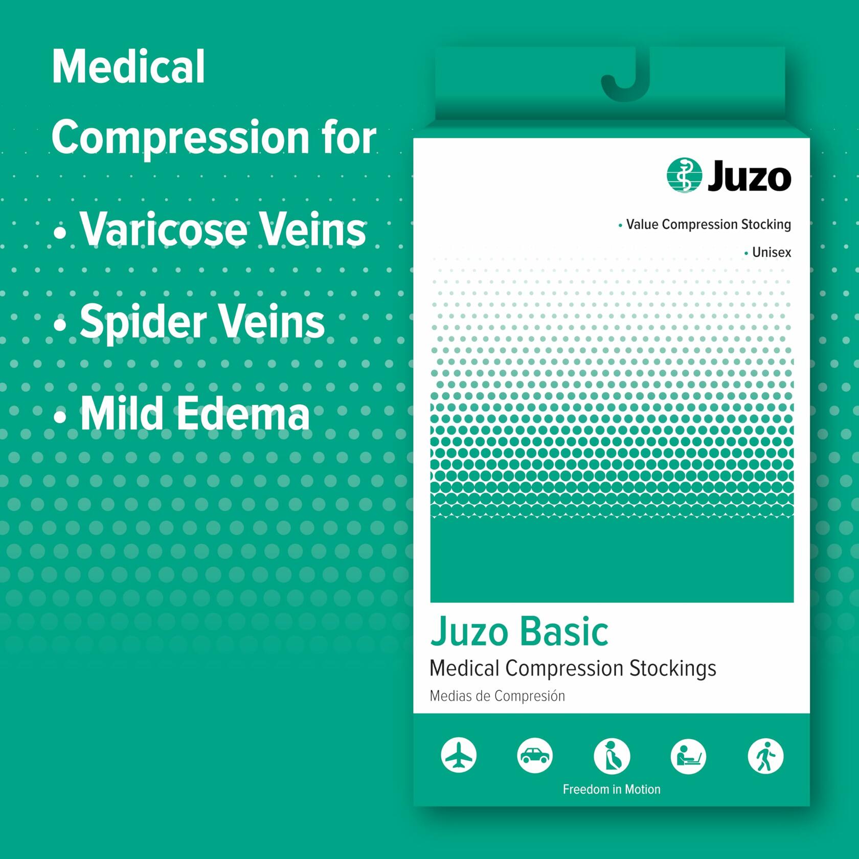 Juzo Basic 4411ad 20-30mmhg Knee-High Open Toe Compression Stocking Black 4 (IV)