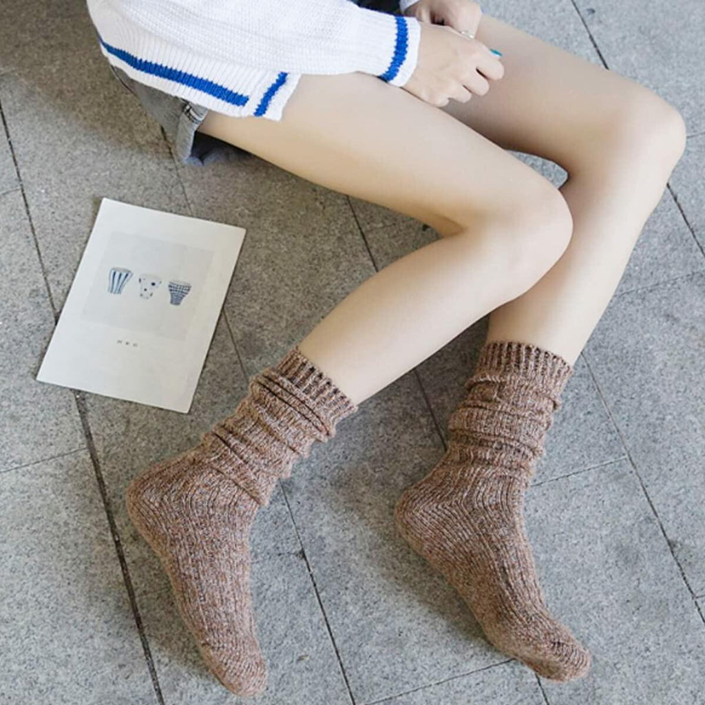 TINTAO Women’s Cotton Knit Crew Socks Thick Warm Slouch Gift Multi 5-10