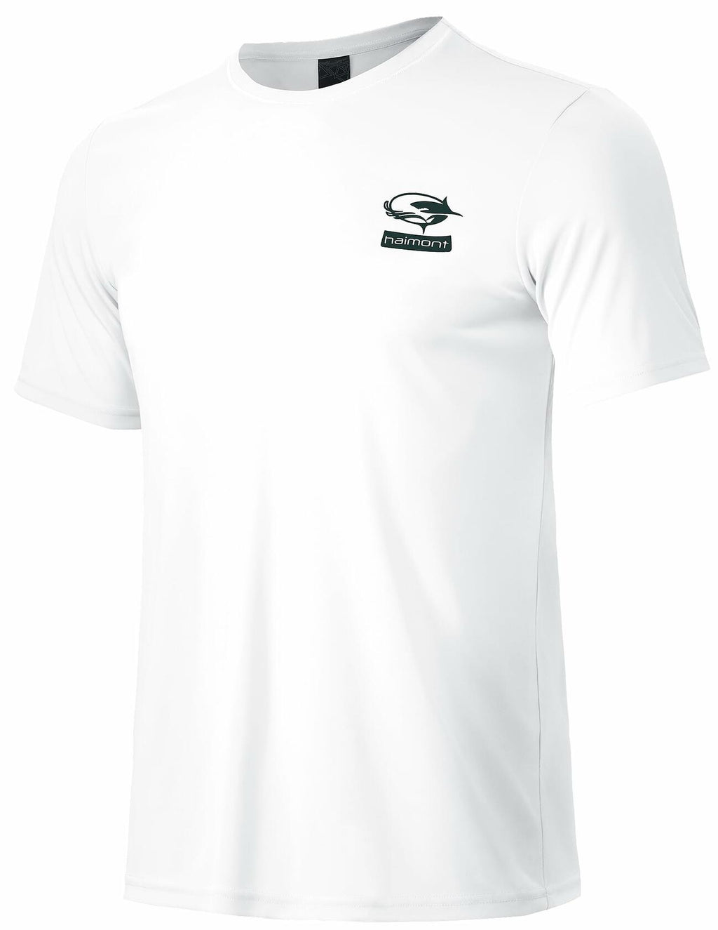 Haimont Men’s Sun Protection Fishing Shirt Short Sleeve White L Lightweight
