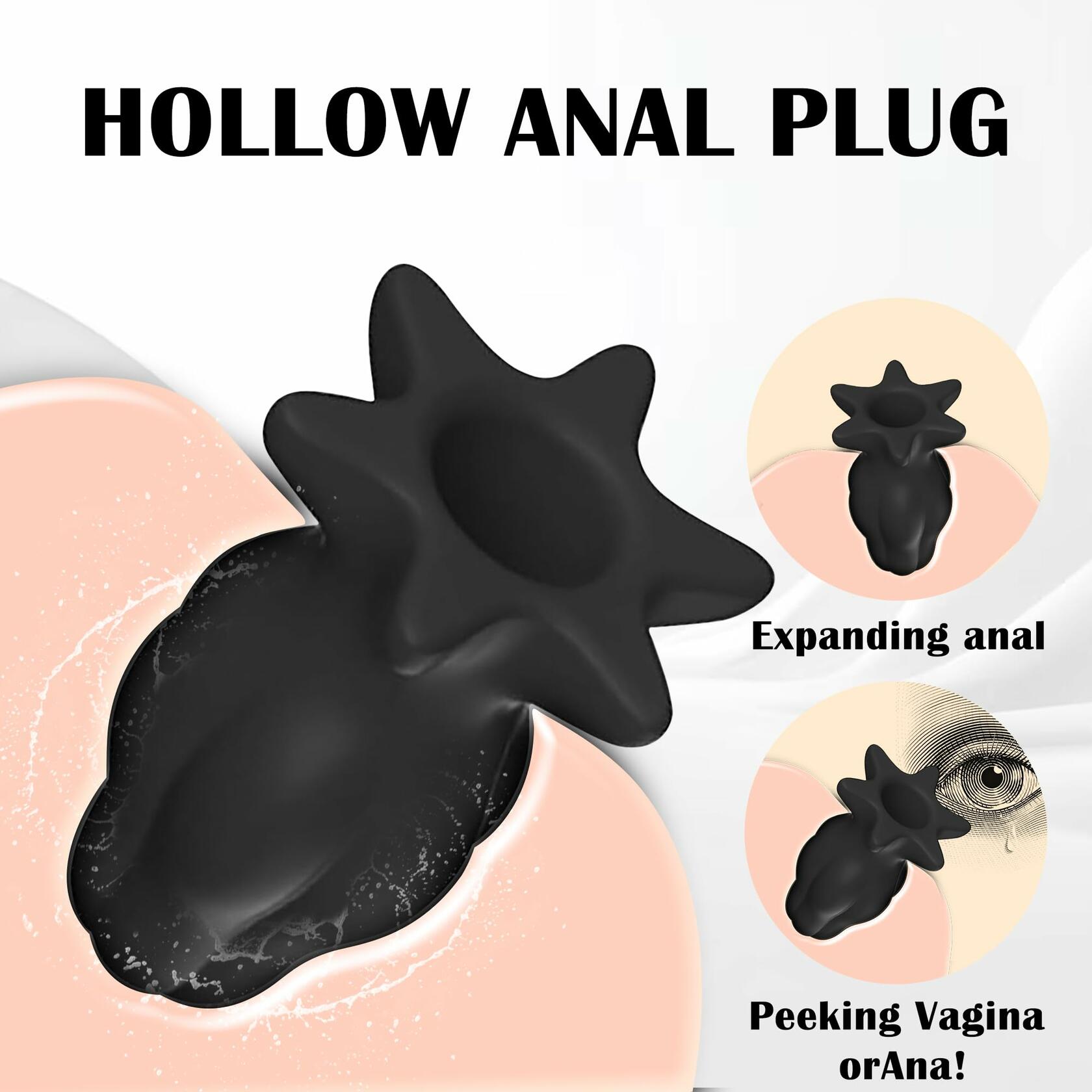 Lelisex Silicone Hollow Anal Butt Plug BDSM Sex Toy Small