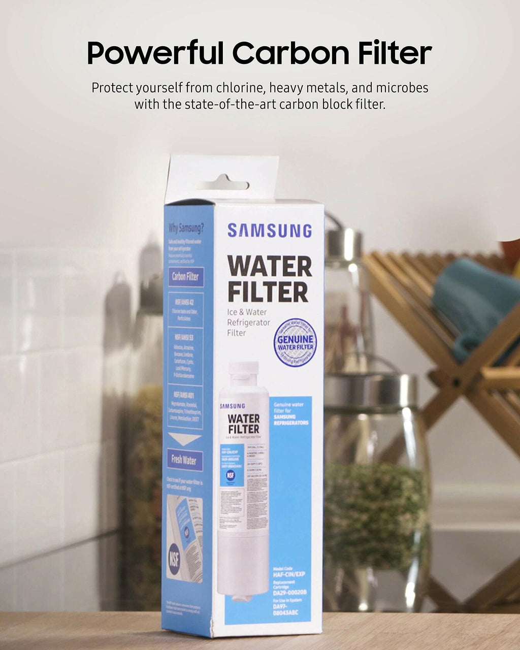 SAMSUNG Genuine Refrigerator Water Filter HAF-CIN/EXP Carbon Block 1 Pack