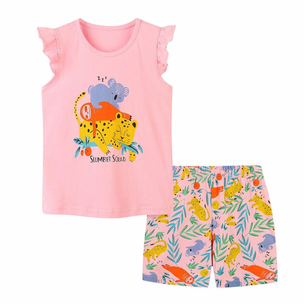 Zlwse Toddler Girls Summer Outfit Cotton Tank Top & Shorts Cute Clothing Set 3T