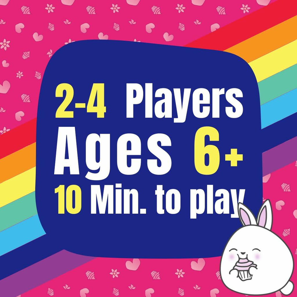 Rainbow Bunny Bop Card Game Family Kids Adults 2-4 Players Fast-Paced