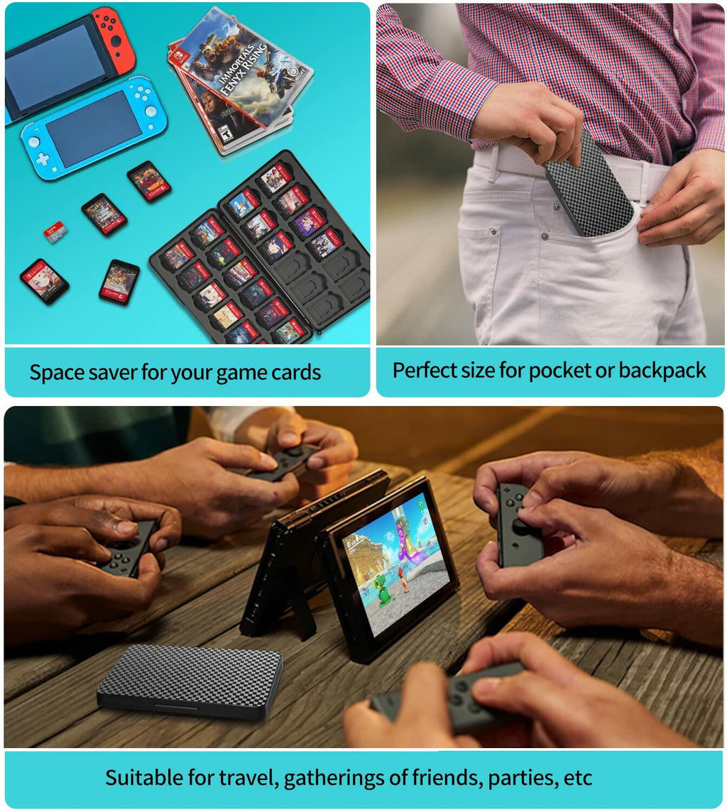 Switch Game Case Holder 24 Cartridge Slots 24 Micro SD Storage Slim Portable