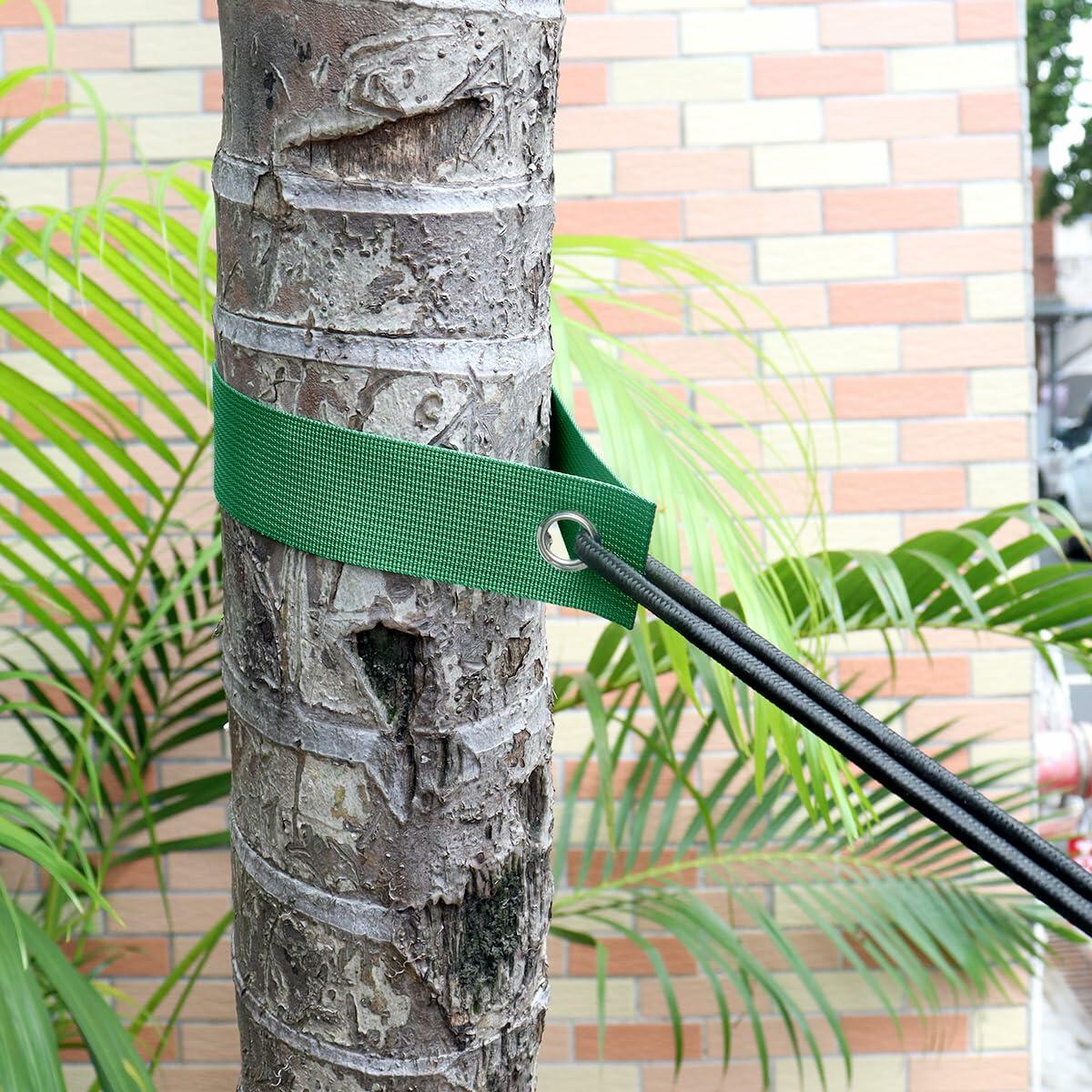 6 PCS Tree Straps 15.7" Green Staking Support Straps with Grommets for Saplings