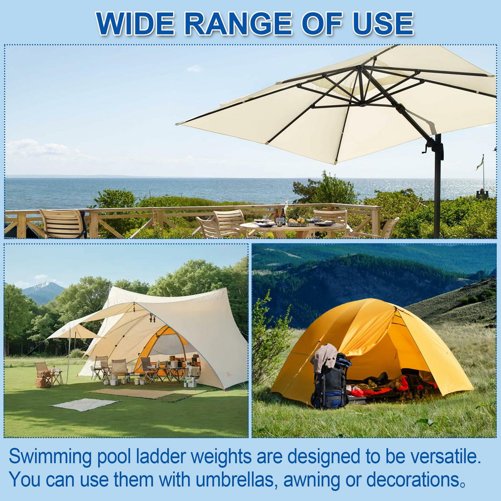 Desunqin 2PCS Pool Ladder Weights 20L Heavy Duty 500D PVC Waterproof Sand Bags