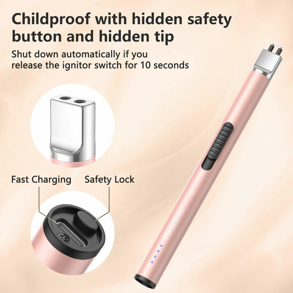 REIDEA Lighter S4 Pro Electric USB Rechargeable Safety Lock LED Lavender Purple