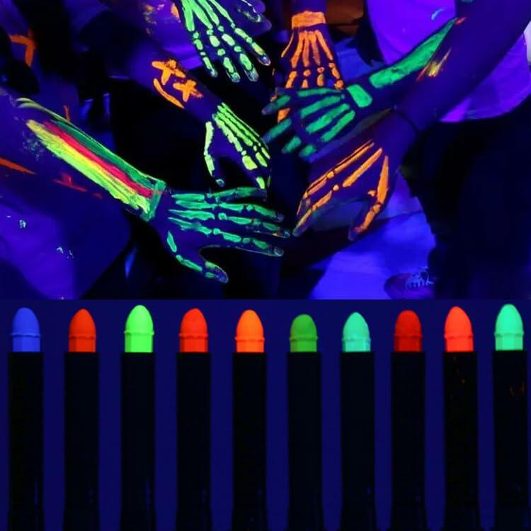 JYACRQBB 12 Color UV Neon Face & Body Paint Glow Black Light Fluorescent