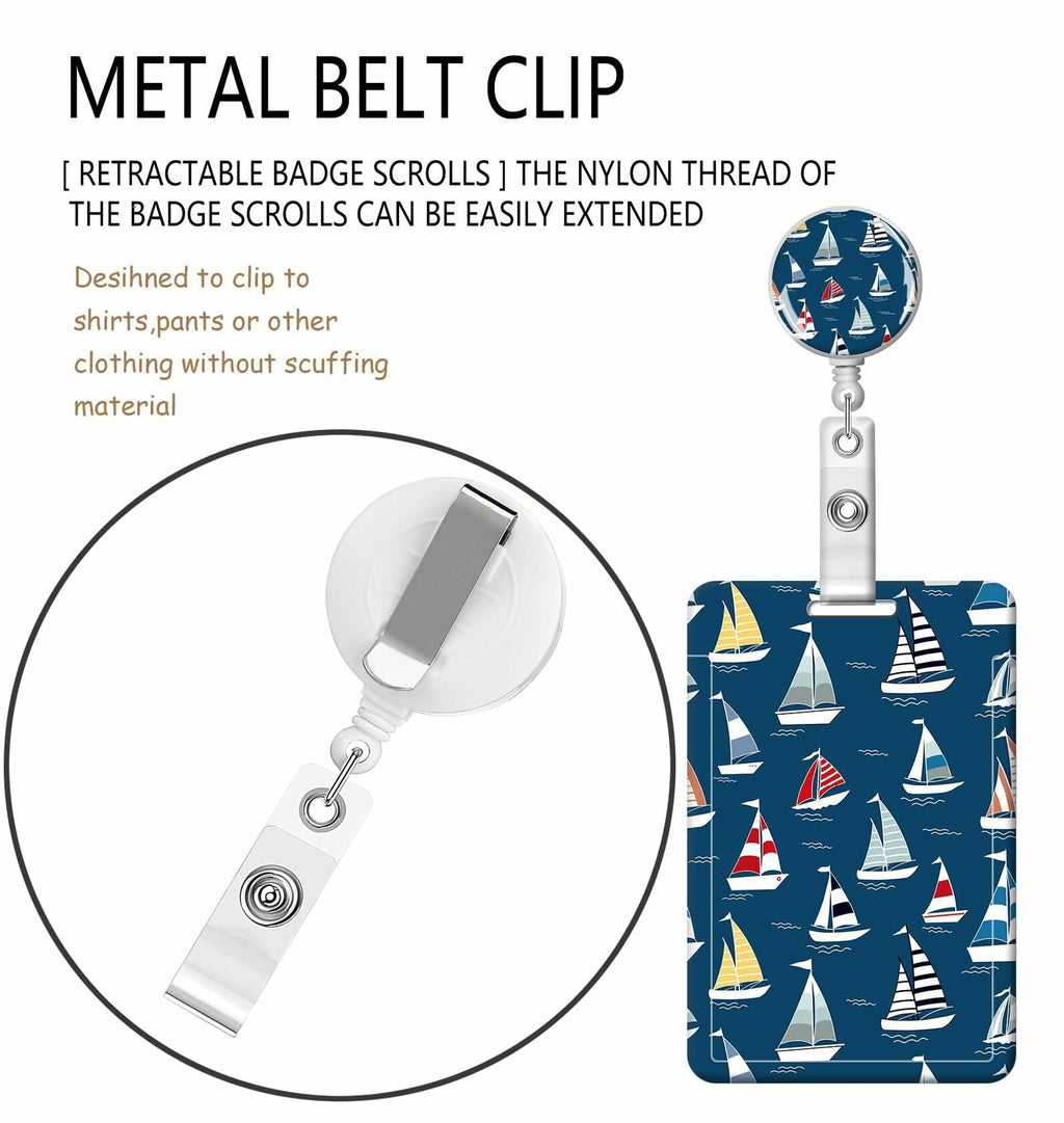 SUPKOALA ID Badge Holder Lanyard Retractable Reel Metal Clip