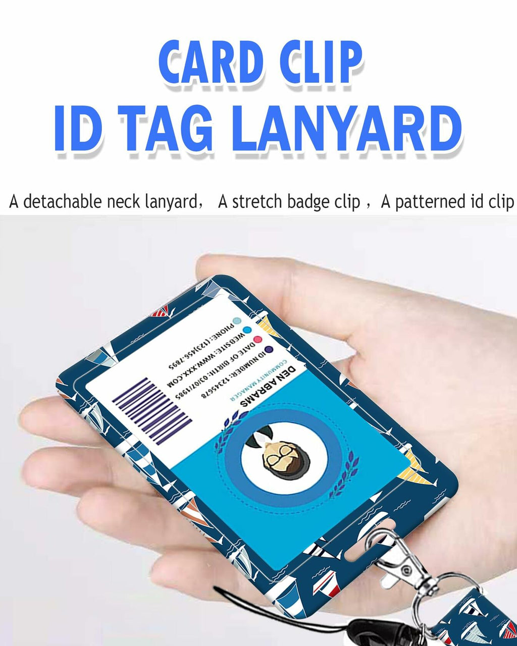 SUPKOALA ID Badge Holder Lanyard Retractable Reel Metal Clip