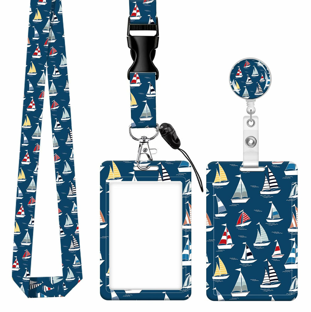SUPKOALA ID Badge Holder Lanyard Retractable Reel Metal Clip