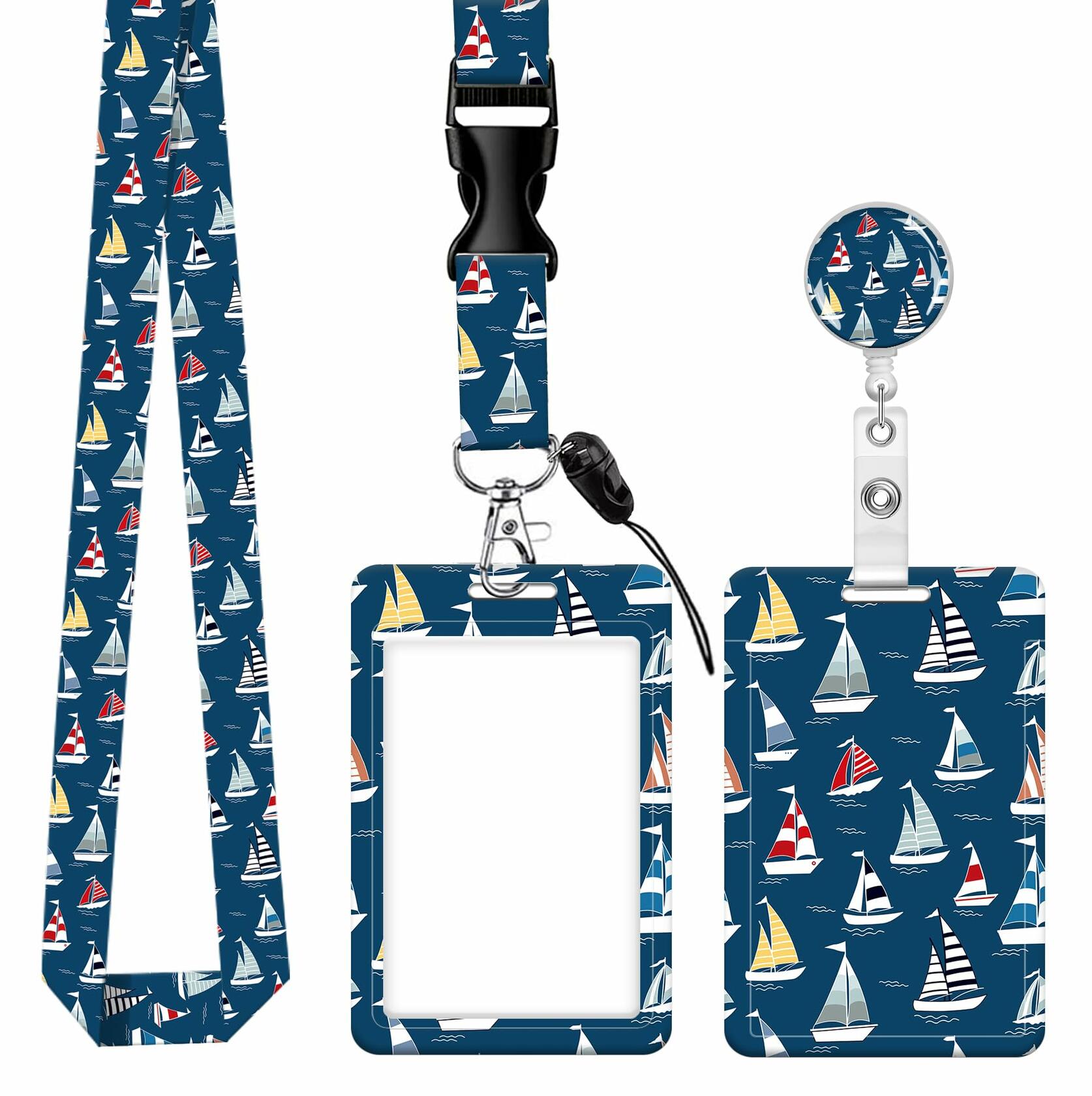 SUPKOALA ID Badge Holder Lanyard Retractable Reel Metal Clip