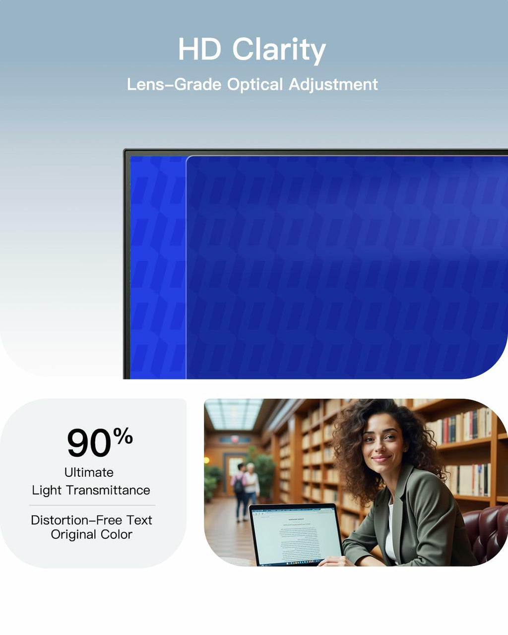TOPrivaTech Laptop Privacy Screen 15.6” 16:9 Anti-Glare Blue Light Filter