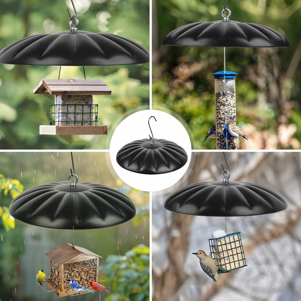KIMERSE Metal Squirrel Baffle Bird Feeder Cover 13” Weather Guard Dome