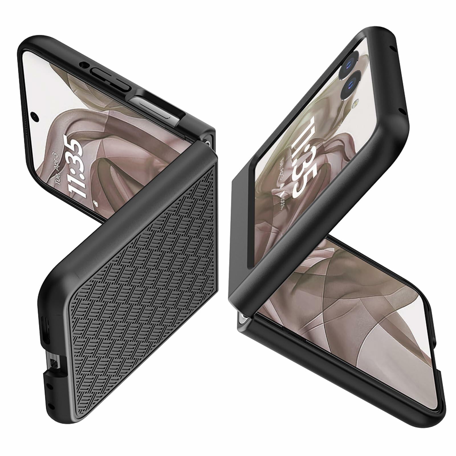 CusPra Motorola Moto Razr 2024/2025 Holster Case Belt Clip Rugged Bumper Black