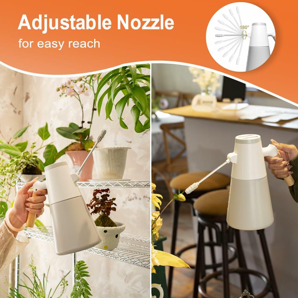 Electric Plant Mister Adjustable Nozzle 2 Spray Modes Battery Indoor Outdoor