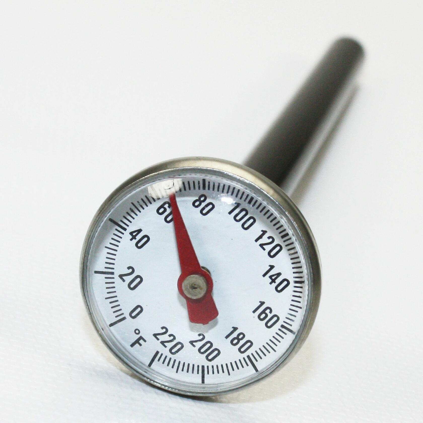 Supco ST02 Stainless Steel Pocket Dial Thermometer 5in Stem 0-220F