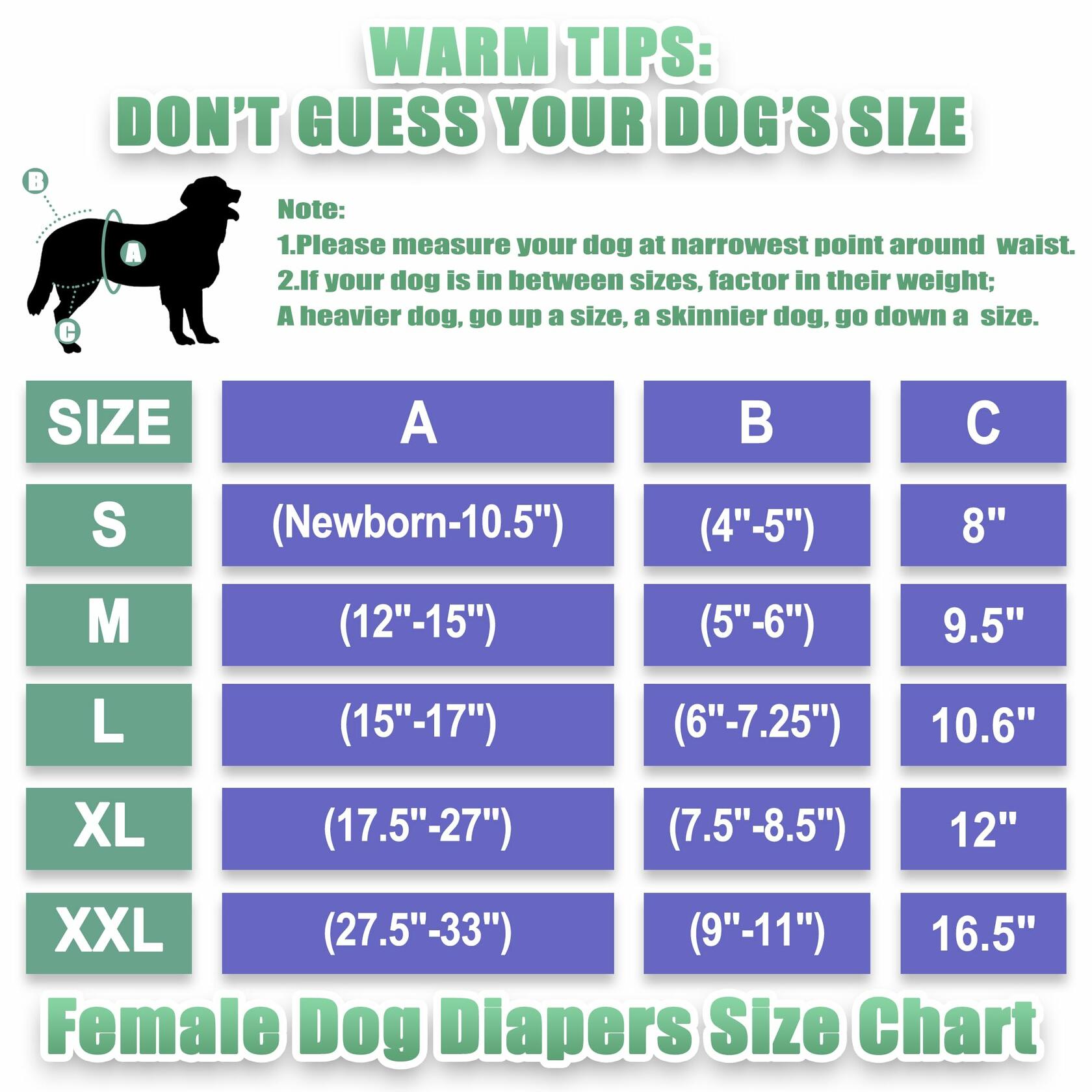 wegreeco Washable Female Dog Diapers 3-Pack Reusable Large Black
