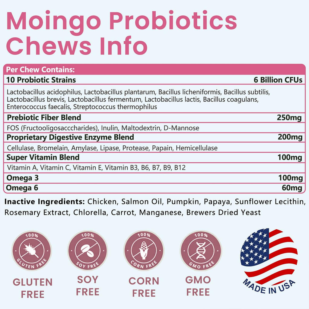 Bighero Probiotics for Dogs Digestive Gut Health Soft Chews 180 Ct