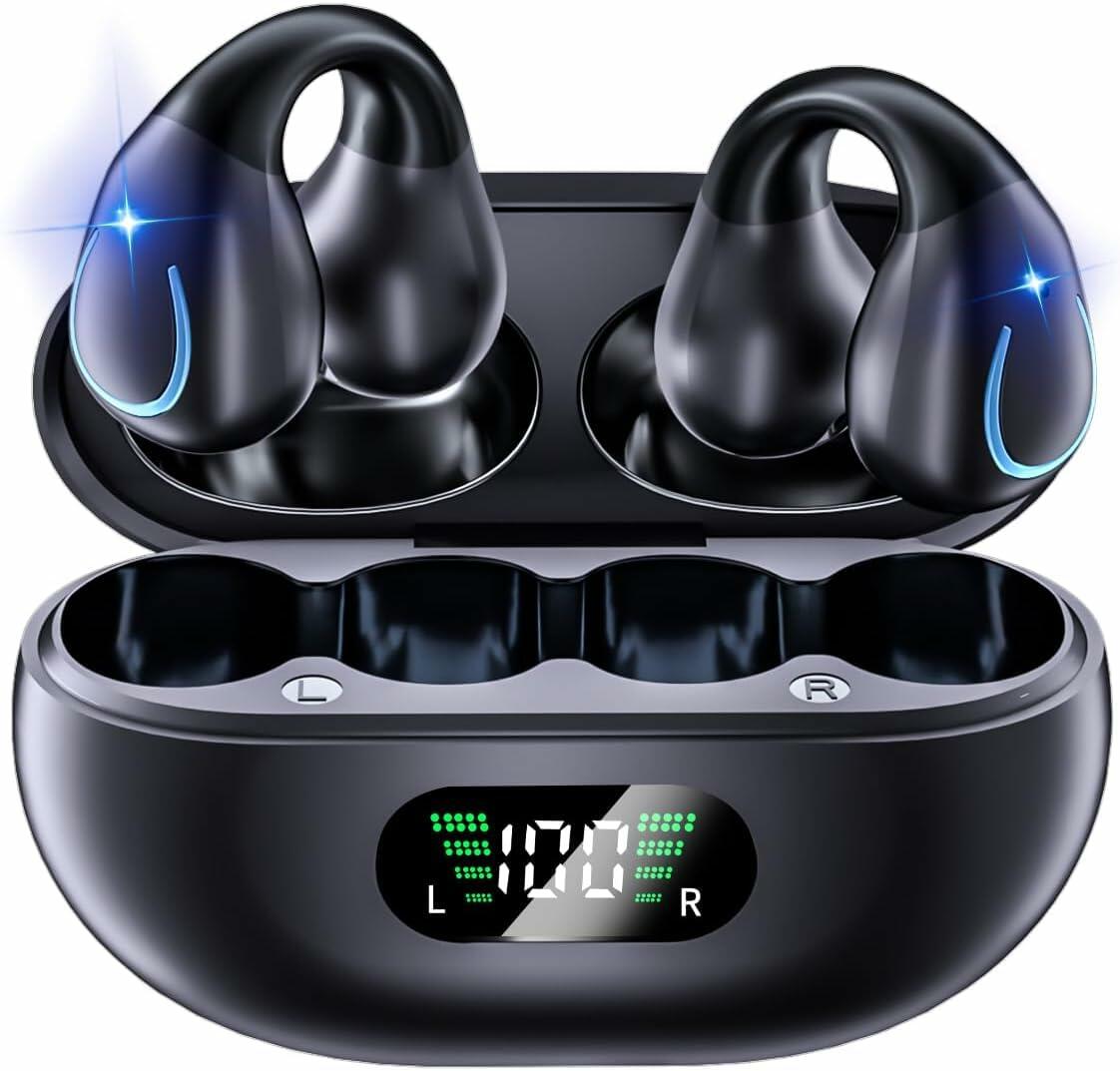 Wireless Bluetooth Bone Conduction Headphones 60H LED Display Waterproof
