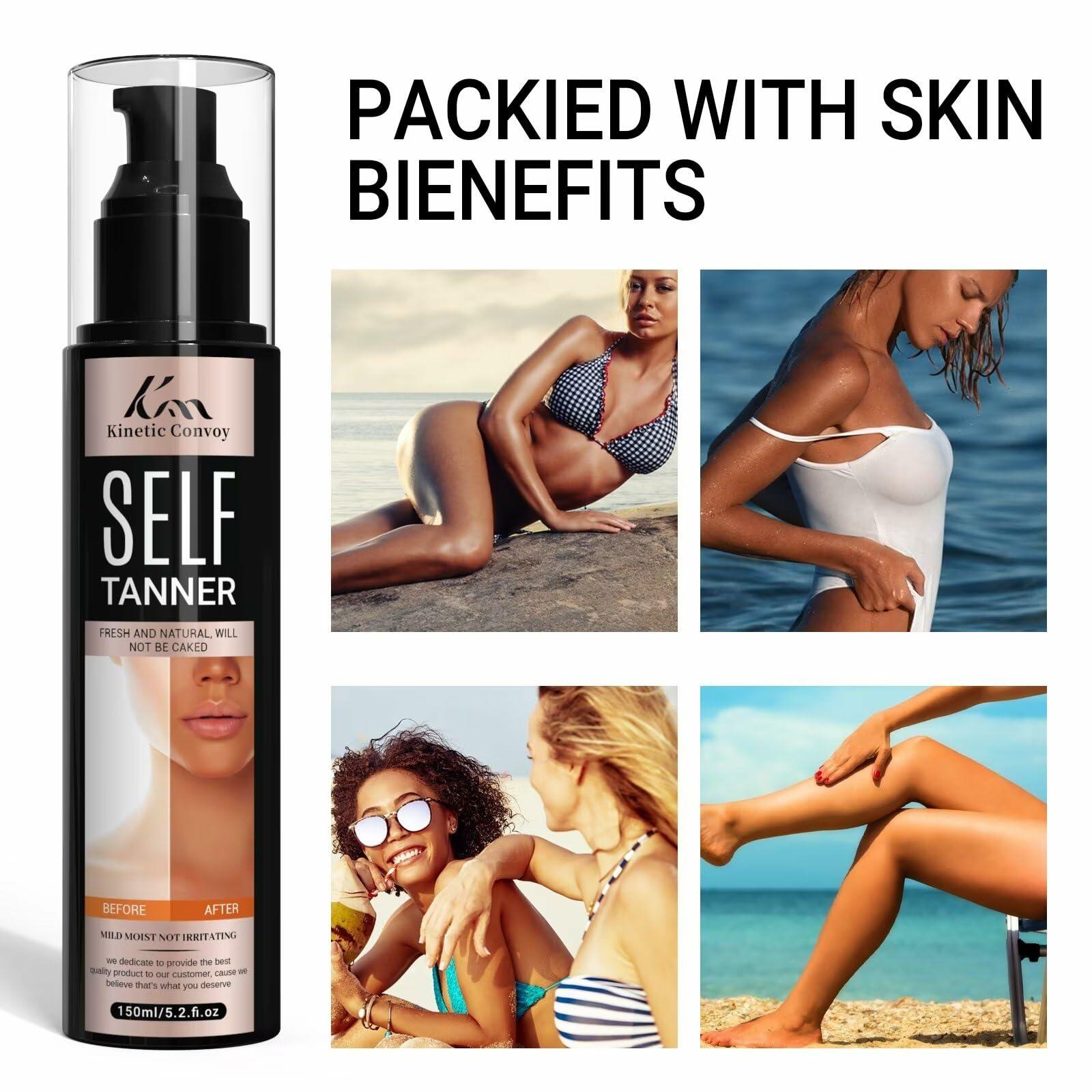 Kinetic Convoy Self Tanner Lotion Medium to Dark Natural Organic Sunless Tan