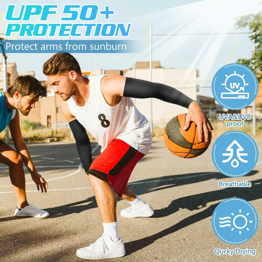 Finvizo UV Sun Protection Arm Sleeves Cooling Compression 6 Pairs One Size