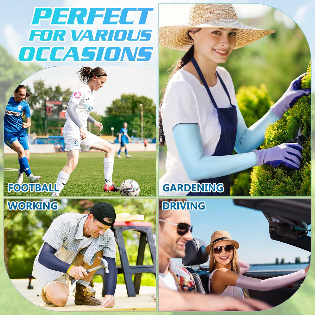 Finvizo UV Sun Protection Arm Sleeves Cooling Compression 6 Pairs One Size