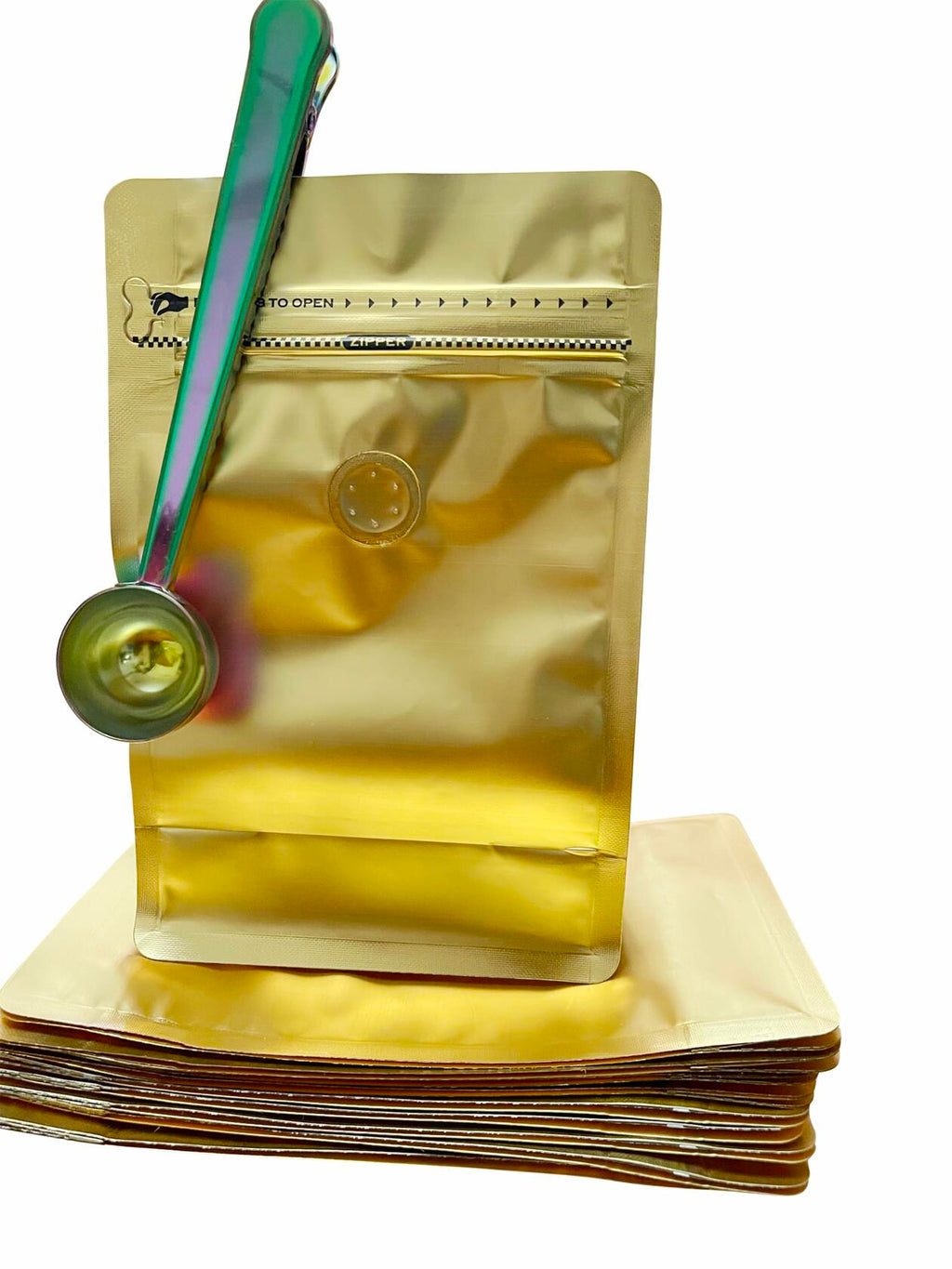 Chose Kreyol Gold Coffee Bags 8oz Resealable Degassing Valve w/ Measuring Spoon