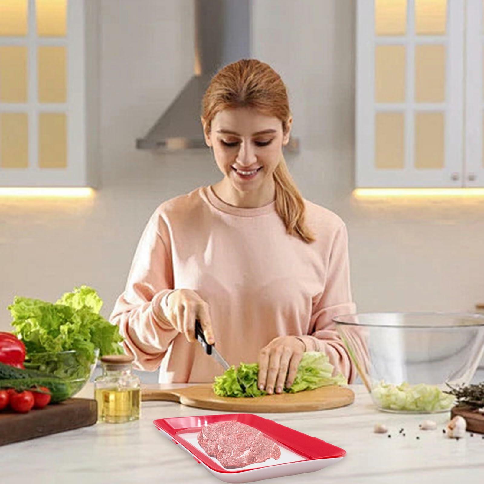 BLLREMIPSUR 2 PCS Red Food Preservation Trays Stackable Fresh Storage