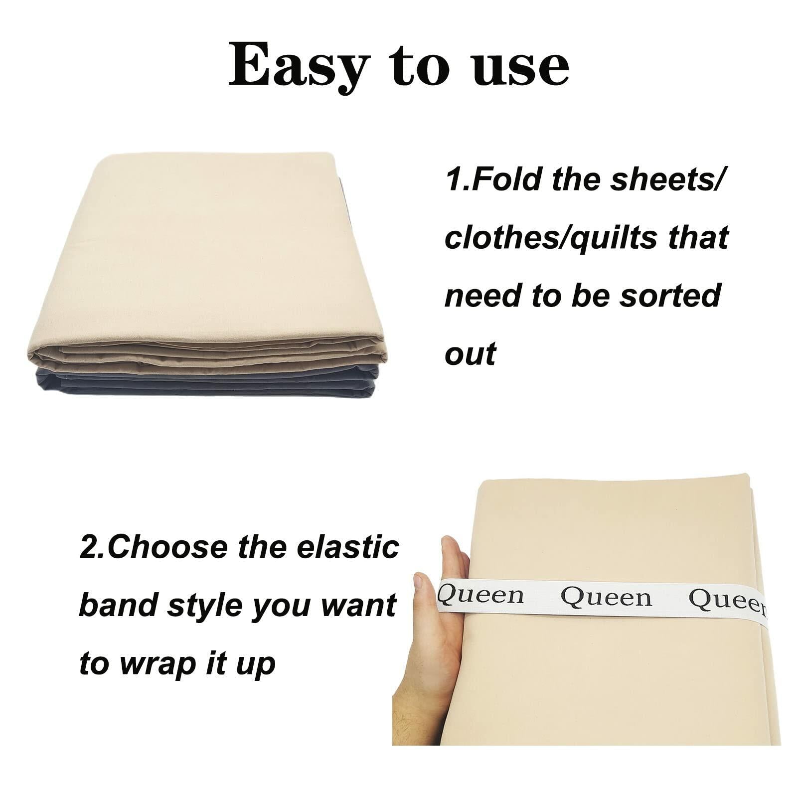 Yermivie 4 Pieces Bed Sheet Organizer Bands, Sheet Organizers and Storage Label
