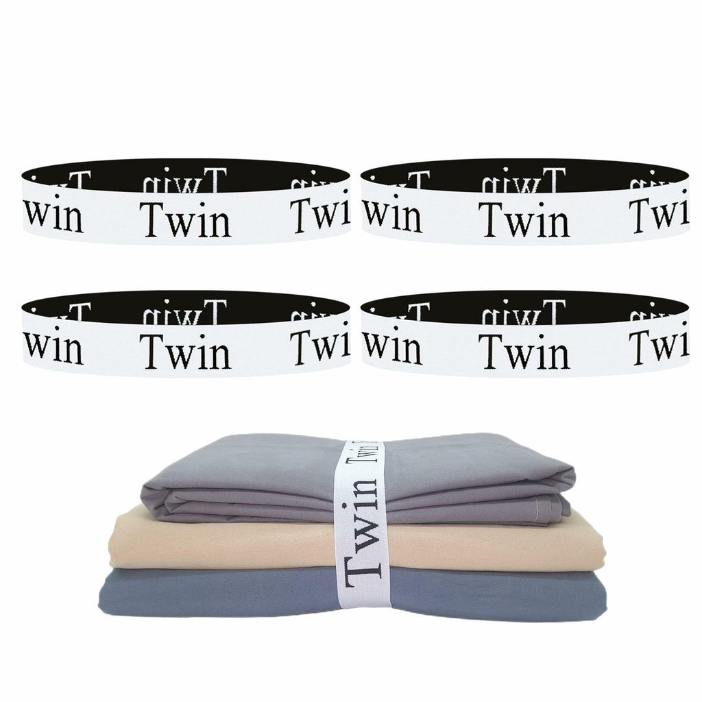 Yermivie 4 Pieces Bed Sheet Organizer Bands, Sheet Organizers and Storage Label