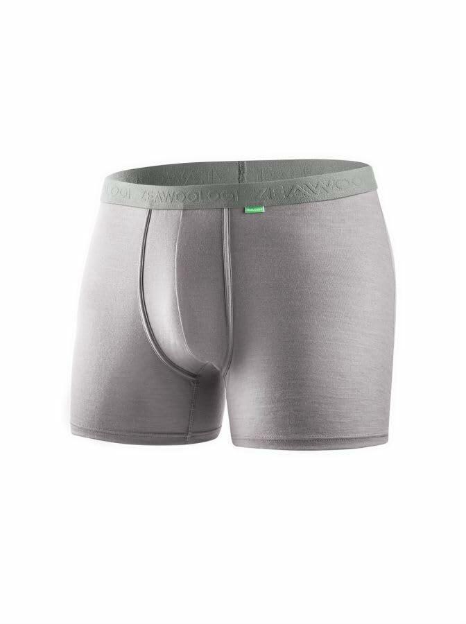 ZeaLogic Men’s Merino Wool Boxer Briefs Moisture Wicking Silver Gray