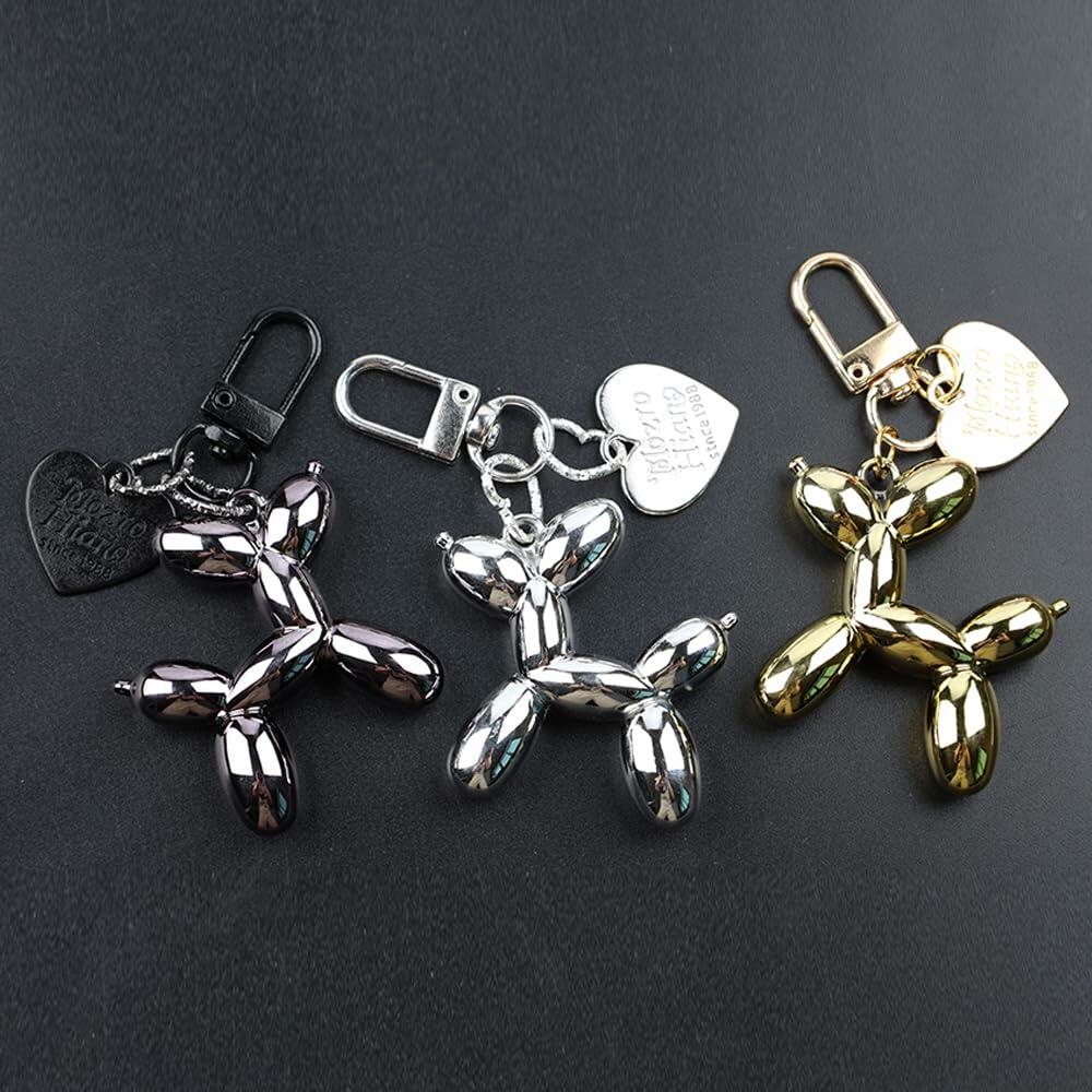 QIKAIDE 3-Pack Jelly Balloon Dog Keychain for Women Handbag & Car Keys