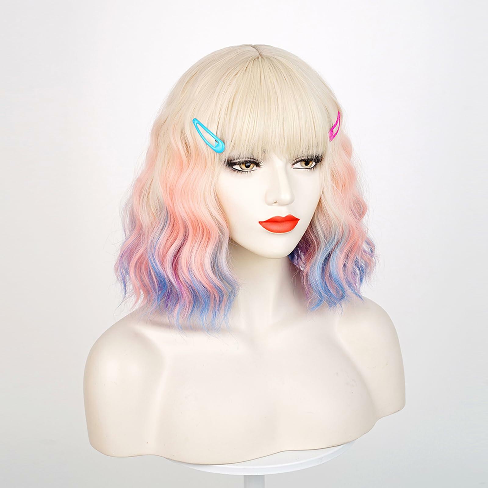 Wiggy Mermaid Black Bride Wig 17.7" Medium Long Straight Black with Bun