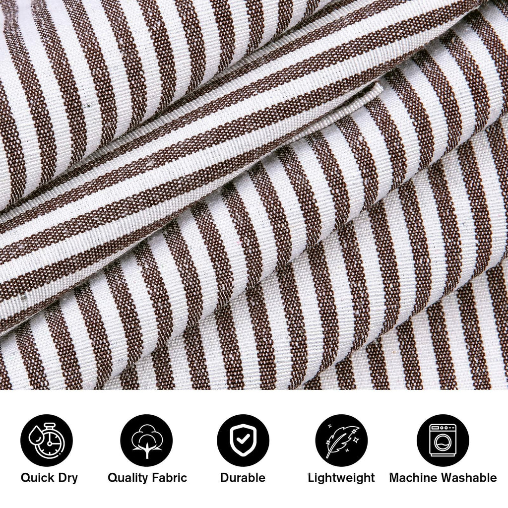 Jubatus 2 Pack Adjustable Kitchen Aprons with Pockets Black Brown Stripe 84x67cm