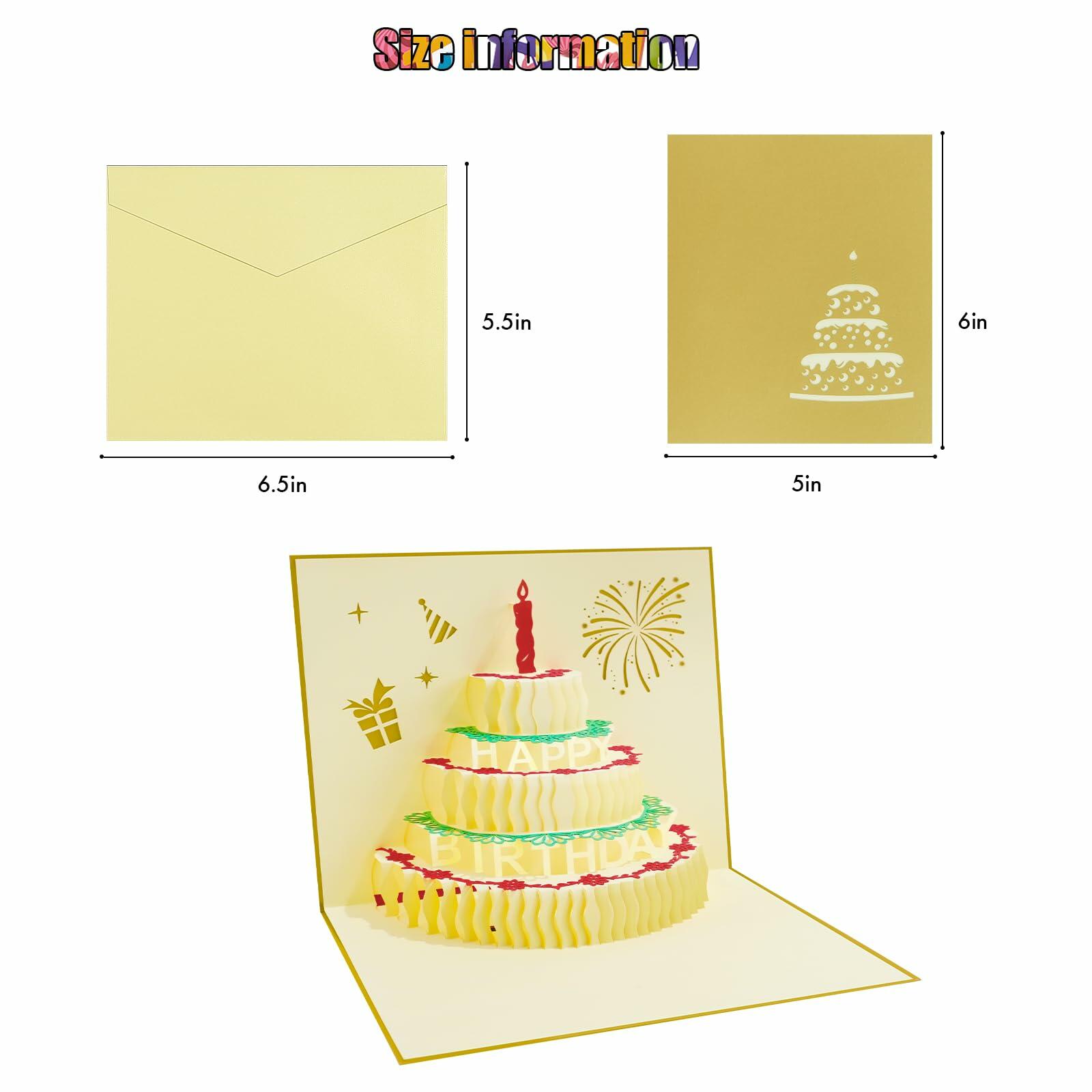 CANREVEL Birthday Card with LED Light & Music Fireworks Pop-Up Candle Gift