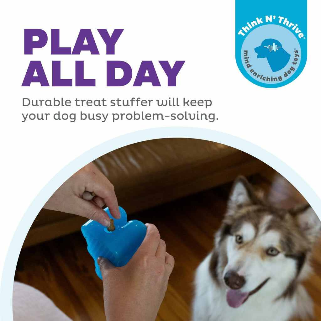 Outward Hound Gummiez Bear Dog Toy & Treat Stuffer 4.7" Blue Raspberry