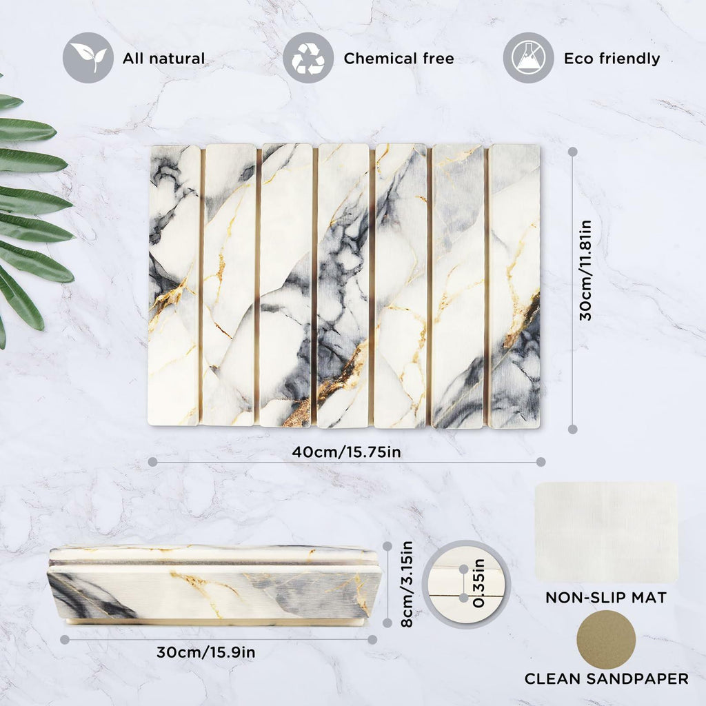 Sofort Stone Drying Mat 16x12" Black Gold Marble Quick-Dry Kitchen Counter